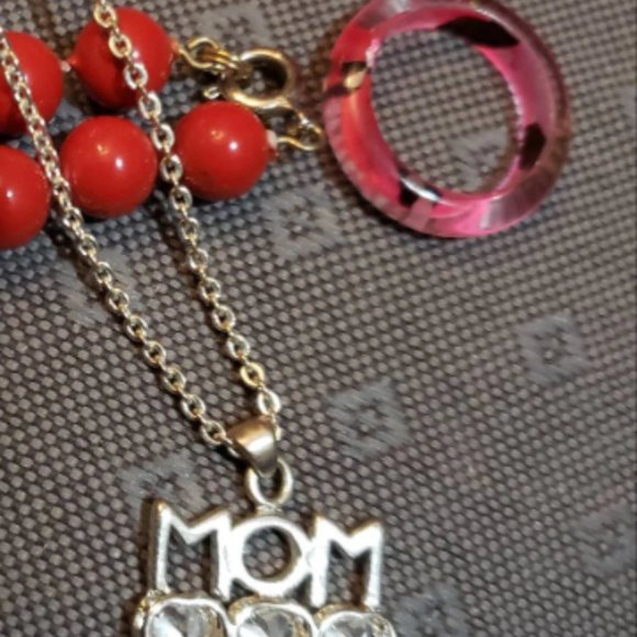 Estate Lot Vintage Jewelry Rhinestones Pink Turquoise 14 Pieces - Picture 9 of 9